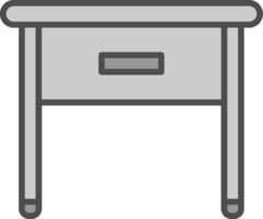 Side Table Line Filled Greyscale Icon Design vector