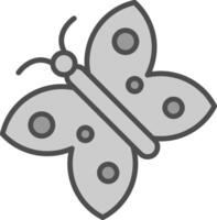 mariposa línea lleno escala de grises icono diseño vector