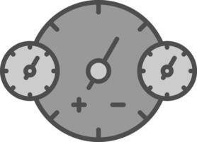 relojes línea lleno escala de grises icono diseño vector