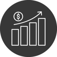 Money Growth Line Inverted Icon Design vector