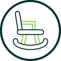 Rocking Chair Line Circle Icon Design vector