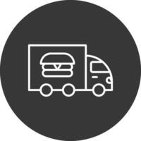 Food Truck Line Inverted Icon Design vector