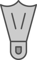 Flippers Line Filled Greyscale Icon Design vector