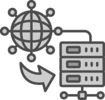 Internet Connection Line Filled Greyscale Icon Design vector