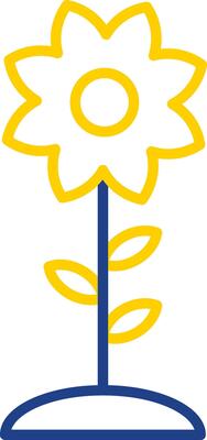 Flower Line Two Colour Icon Design
