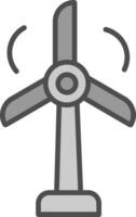 viento turbina línea lleno escala de grises icono diseño vector