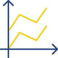 Area Graph Line Two Colour Icon Design vector