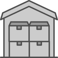 Commercial Warehouse Line Filled Greyscale Icon Design vector