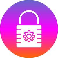 Lock Glyph Gradient Circle Icon Design vector