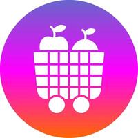 Fruit Cart Glyph Gradient Circle Icon Design vector