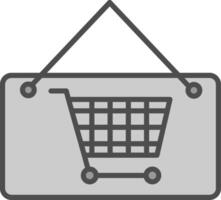 Shop Sign Line Filled Greyscale Icon Design vector