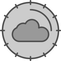 Cloud Computing Line Filled Greyscale Icon Design vector