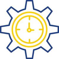 Time Manage Line Two Colour Icon Design vector