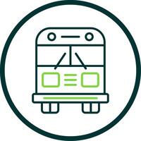 School Bus Line Circle Icon Design vector