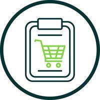 compras línea circulo icono diseño vector