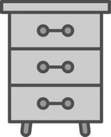 Drawers Line Filled Greyscale Icon Design vector
