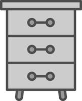 Drawers Line Filled Greyscale Icon Design vector