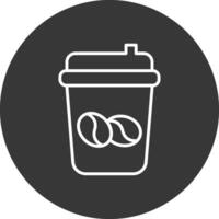 Coffee Cup Line Inverted Icon Design vector