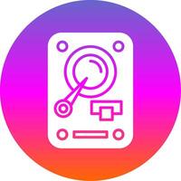 Hard Disk Drive Glyph Gradient Circle Icon Design vector