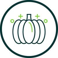 Pumpkin Line Circle Icon Design vector