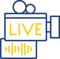 Live Stream Line Two Colour Icon Design vector