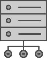 Database Network Line Filled Greyscale Icon Design vector