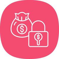 Secure Payment Line Curve Icon Design vector