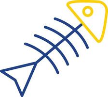 Rotten Fish Line Two Colour Icon Design vector