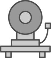 School Bell Line Filled Greyscale Icon Design vector