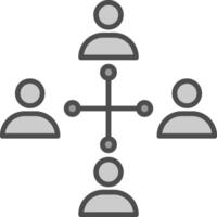 Network Marketing Line Filled Greyscale Icon Design vector