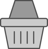 cesta línea lleno escala de grises icono diseño vector