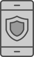 Security Line Filled Greyscale Icon Design vector