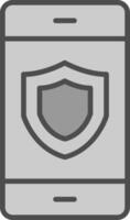 Security Line Filled Greyscale Icon Design vector