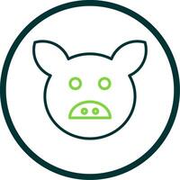 Pig Line Circle Icon Design vector