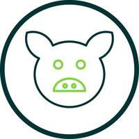 Pig Line Circle Icon Design vector