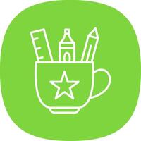 Cup Line Curve Icon Design vector