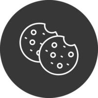Cookies Line Inverted Icon Design vector