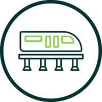 Monorail Line Circle Icon Design vector