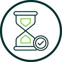 reloj de arena línea circulo icono diseño vector