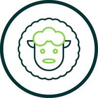 Sheep Line Circle Icon Design vector