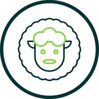 Sheep Line Circle Icon Design vector