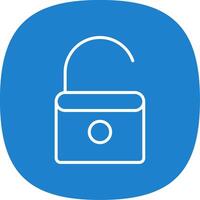 Open Lock Line Curve Icon Design vector