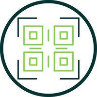 Qr Code Line Circle Icon Design vector