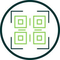 Qr Code Line Circle Icon Design vector