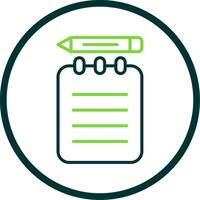 Notepad Line Circle Icon Design vector