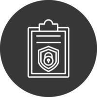 Security Report Line Inverted Icon Design vector