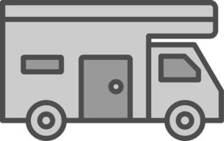 Camper Line Filled Greyscale Icon Design vector