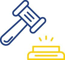 Hammer Line Two Colour Icon Design vector