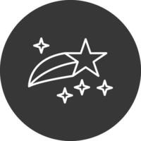 Shooting Star Line Inverted Icon Design vector