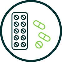 Pills Line Circle Icon Design vector